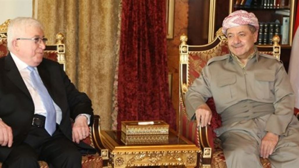 معصوم والبارزاني يؤكدان أهمية حل الخلافات السياسية بالتوافق والحوار