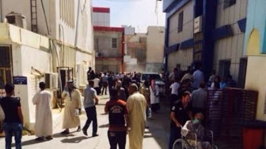 إخلاء المرضى من قسم الباطنية بمستشفى اليرموك بعد إنفجار إسطوانة لغاز الاوكسجين