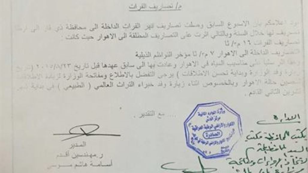المركز الإنمائي للطاقة والمياه: الأهوار تشهد كارثة جفاف أسوأ مما كانت قبل آب