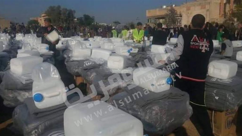 منظمة عالمية توزع مساعدات شتوية بين 415 أسرة نازحة في خانقين