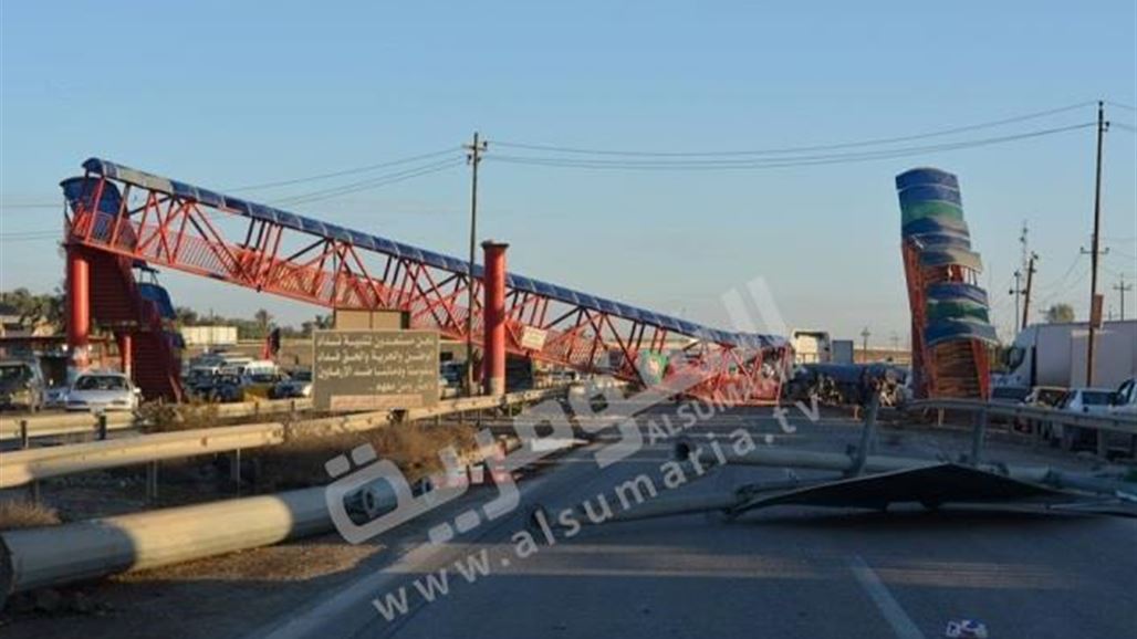 انهيار اكبر جسر مشاة في ديالى