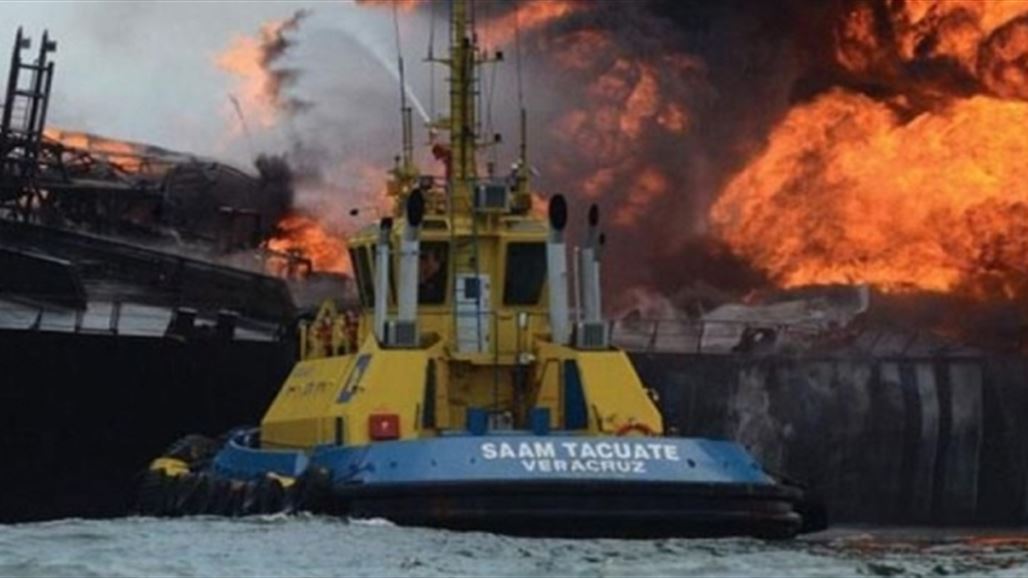 اندلاع حريق هائل بناقلة نفط في خليج المكسيك