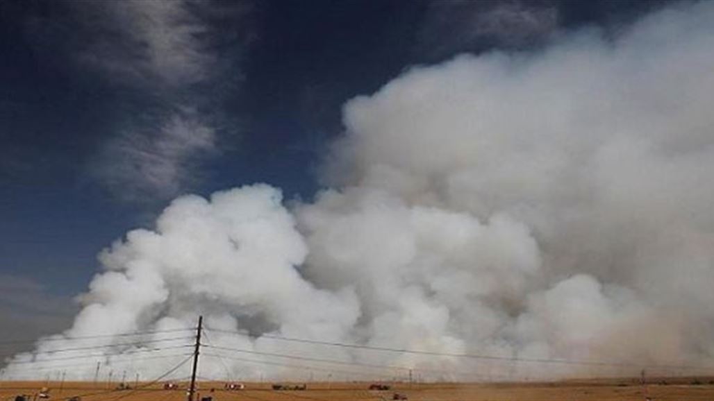 الاعمار: مستمرون باخماد حرائق معمل الكبريت بالمشراق رغم الغازات المنبعثة منها