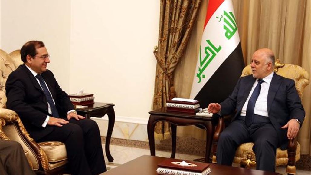 العبادي لوزير البترول المصري: افاق التعاون بين البلدين ستزداد تزامنا مع الانتصارات