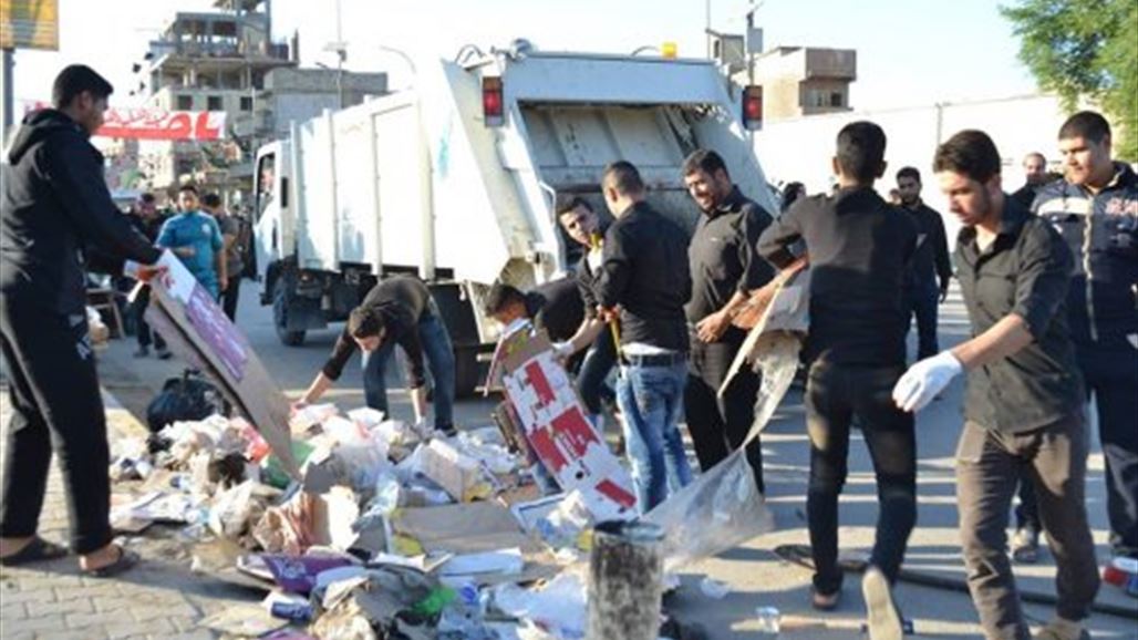 بلدية كربلاء تعلن رفع 50 الف طن من النفايات خلال زيارة الاربعينية