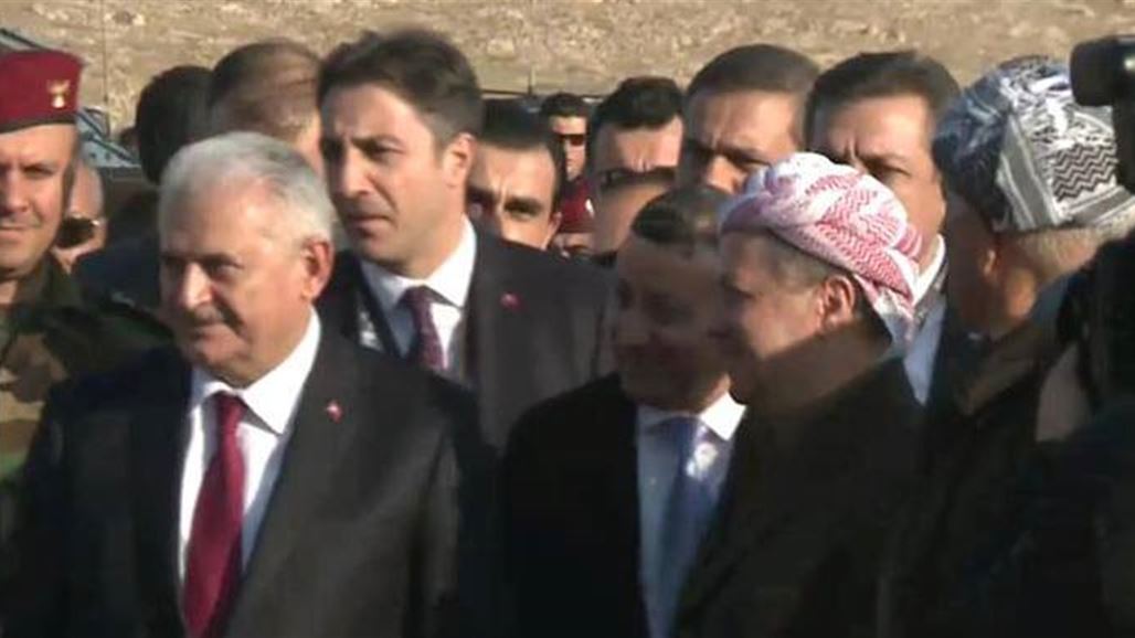 يلدرم والبارزاني يزوران قطعات البيشمركة في جبل زردك بمنطقة بعشيقة