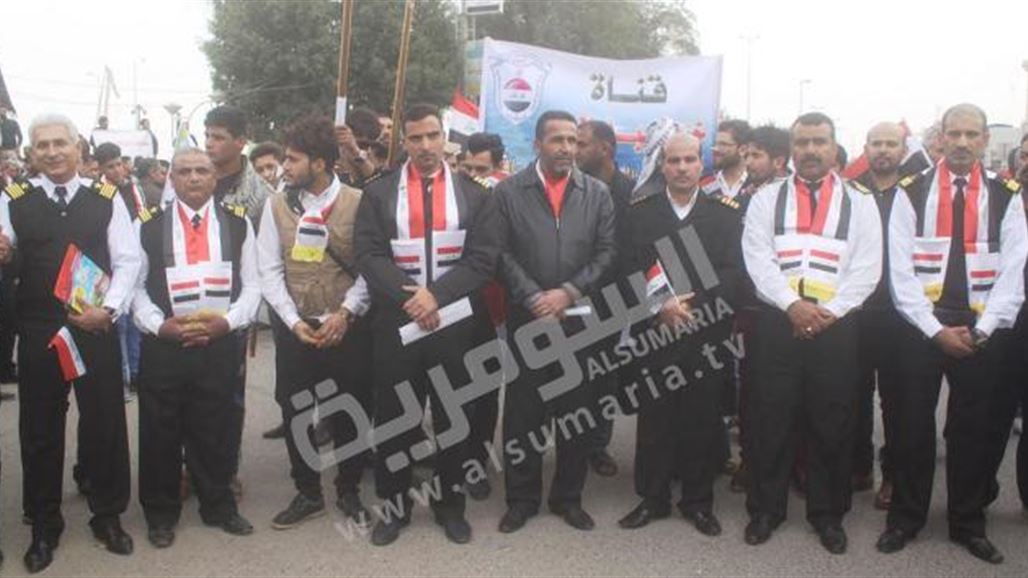 المئات يشاركون في مسيرة احتجاجية وسط البصرة تأكيداً على عراقية خور عبد الله