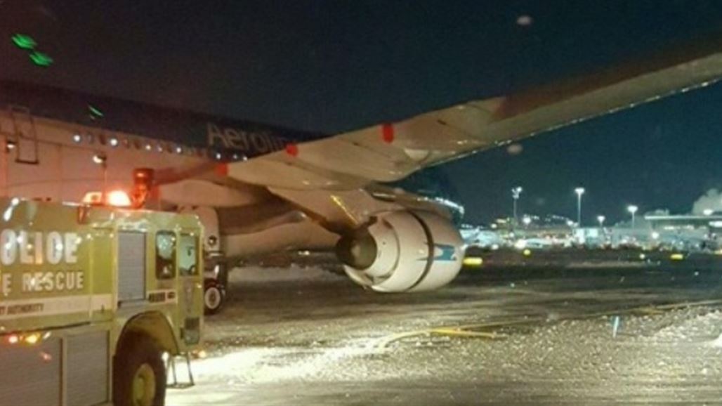 اشتعال طائرة في مطار جون كينيدي بنيويورك