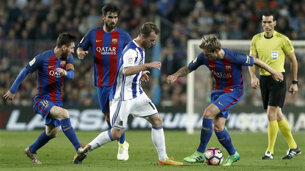 برشلونة يفوز بصعوبة على سوسيداد ويواصل مطاردة ريال مدريد