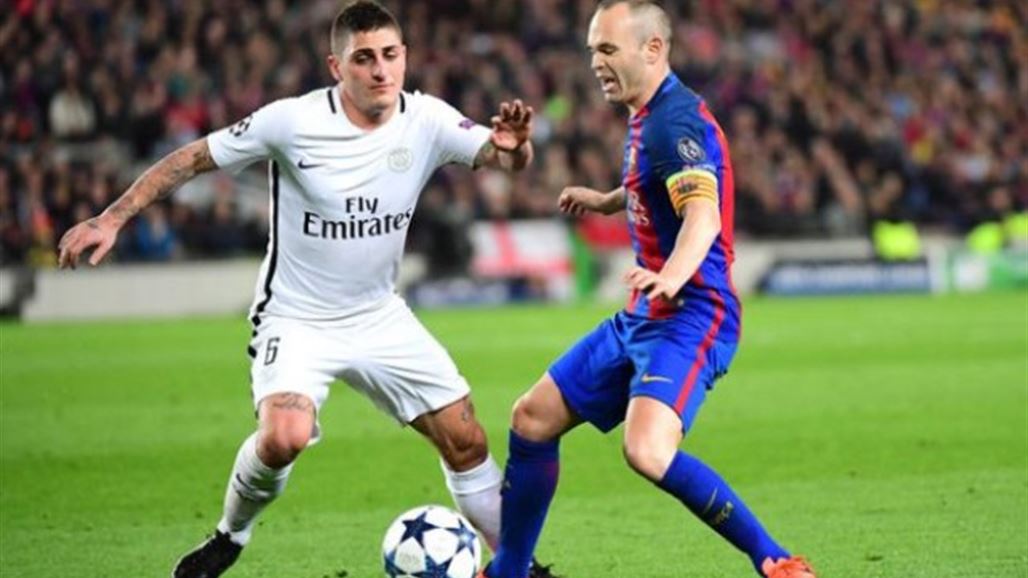 فيراتي يرفض عرضا جديدا من سان جيرمان من اجل قميص برشلونة