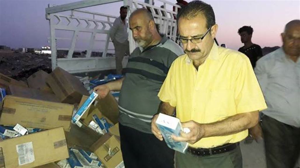 قائممقامية خانقين تعلن ضبط شحنة سجائر مجهولة المصدر