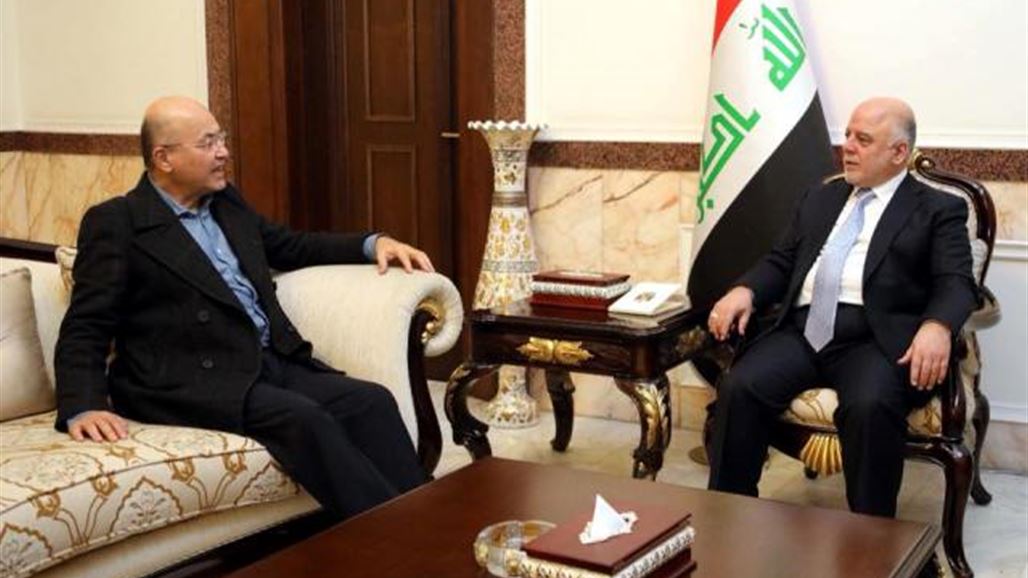 العبادي يؤكد لبرهم صالح حرص الحكومة على الإسراع بدفع رواتب الاقليم