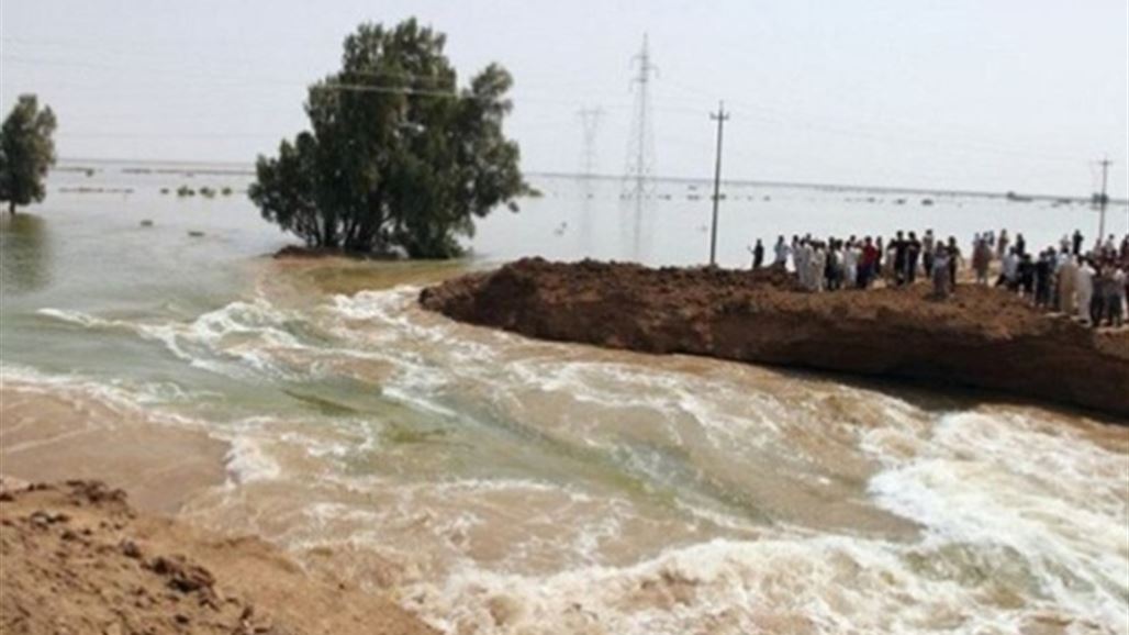 انقطاع طريق خانقين جلولاء بسبب انهيار تحويلة على نهر وادي العوسج