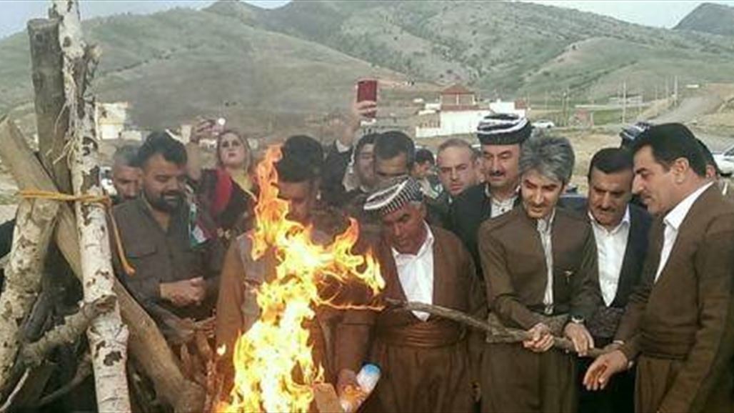 بالصور.. إيقاد شعلة نوروز في كردستان