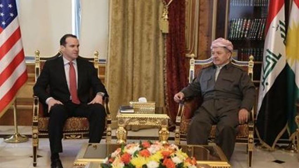 ماكغورك للبارزاني: واشنطن تدعم بأن يكون اقليم كردستان قوياً وفعالاً بالمعادلة العراقية