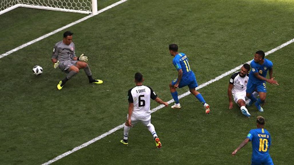 البرازيل تهزم كوستاريكا بثنائية متأخرة في المونديال