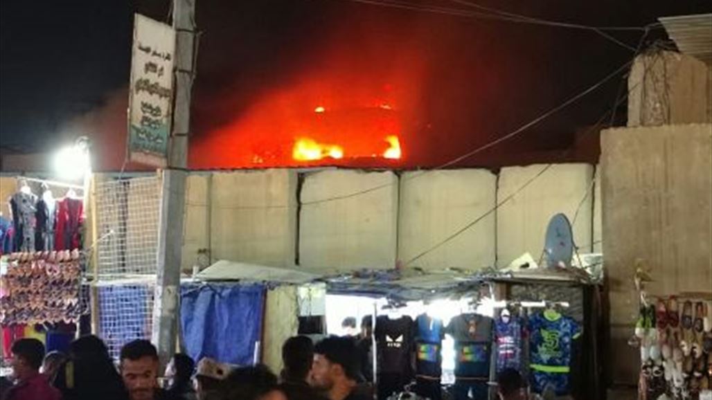 اندلاع حريق في سوق الصفارين بكربلاء