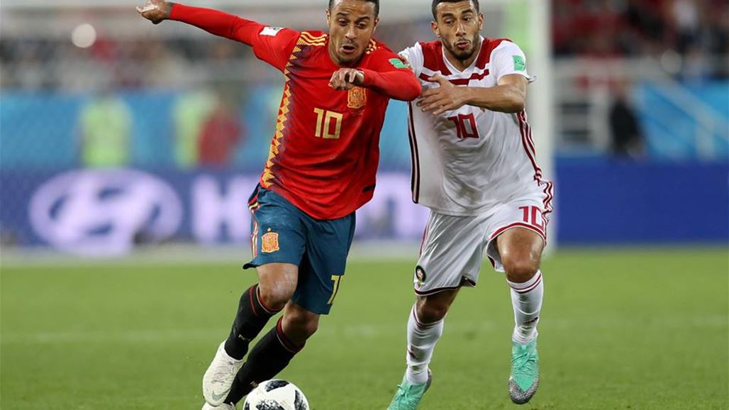 إسبانيا تتصدر المجموعة الثانية بتعادلها مع المغرب في المونديال