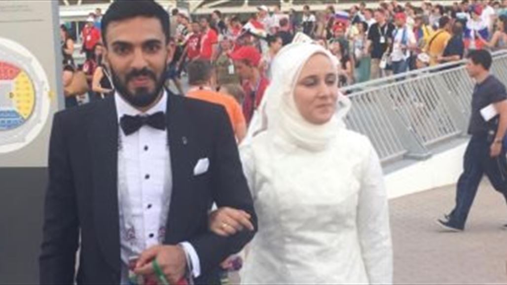 حفل زفاف بملعب مباراة مصر أمام السعودية