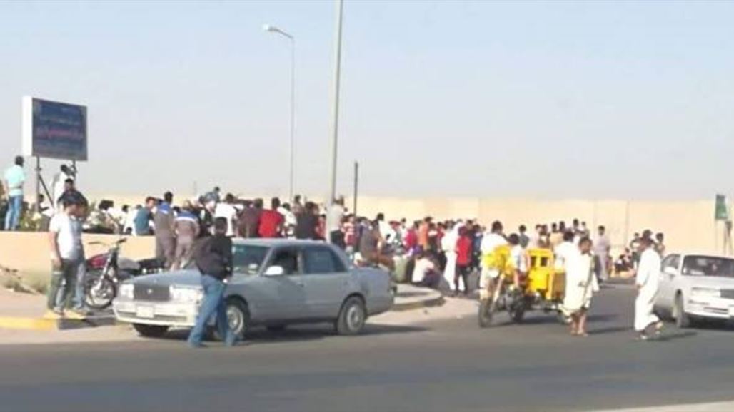تظاهرة قرب موقع البرجسية النفطي في البصرة