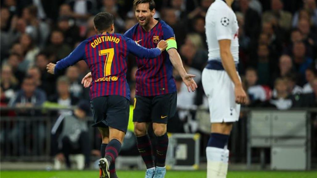 برشلونة يخطف فوزاً دراماتيكياً امام توتنهام في دوري الابطال