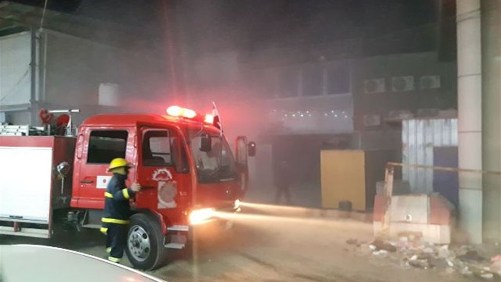 اندلاع حريق في كرفان داخل مرآب وسط بغداد