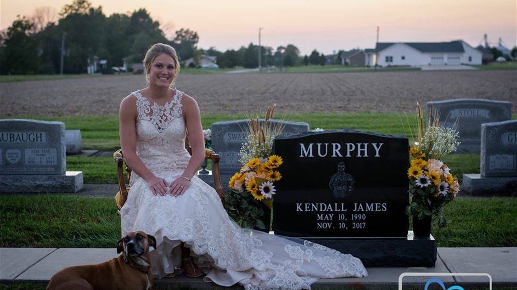 بالصور: عروس تحتفل بيوم زفافها على قبر زوجها
