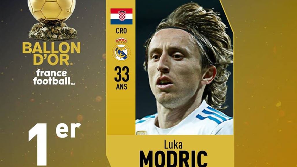 مودريتش يكسر هيمنة رونالدو وميسي ويحصد الكرة الذهبية 2018