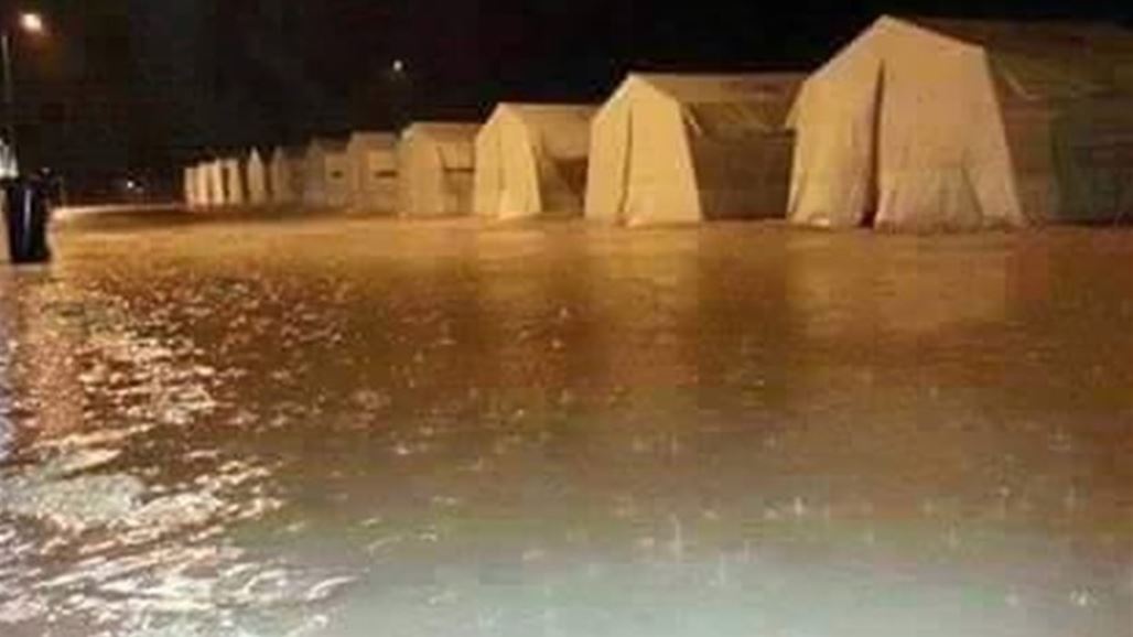 غرق مخيمات النازحين جنوبي الموصل
