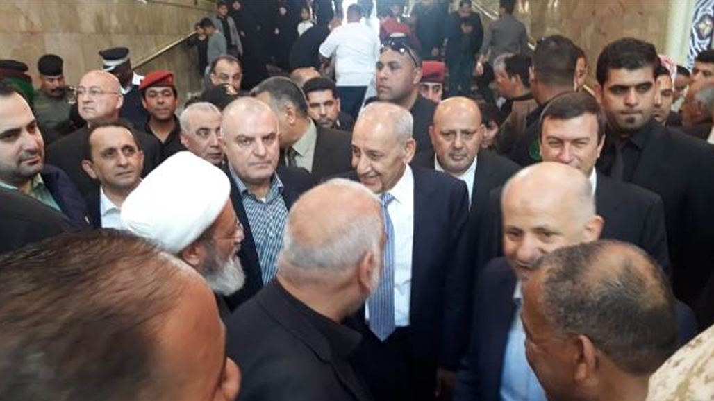 بالصور.. رئيس البرلمان اللبناني يزور العتبتين في كربلاء
