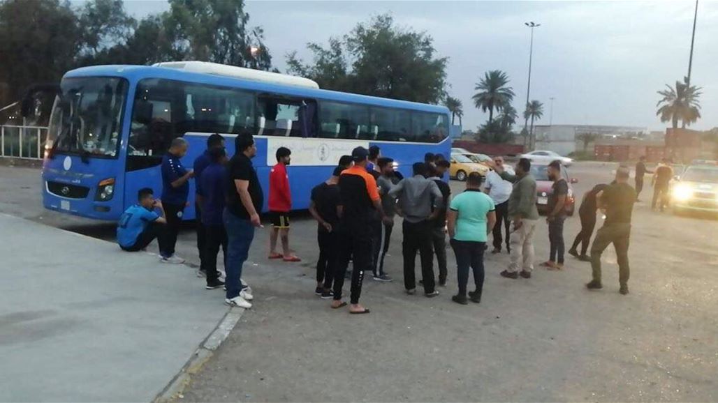 اصابات بصفوف نفط ميسان اثر هجوم جماهير على حافلة الفريق شرقي بغداد