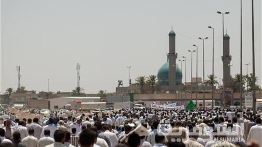 تظاهرة لأتباع التيار الصدري بالكوفة احتجاجا على استضافة قطر لحركة طالبان