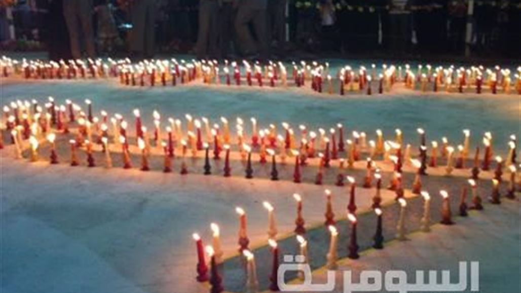 إيقاد 1179 شمعة في مسجد السهلة بالكوفة لإحياء ذكرى ولادة الإمام المهدي