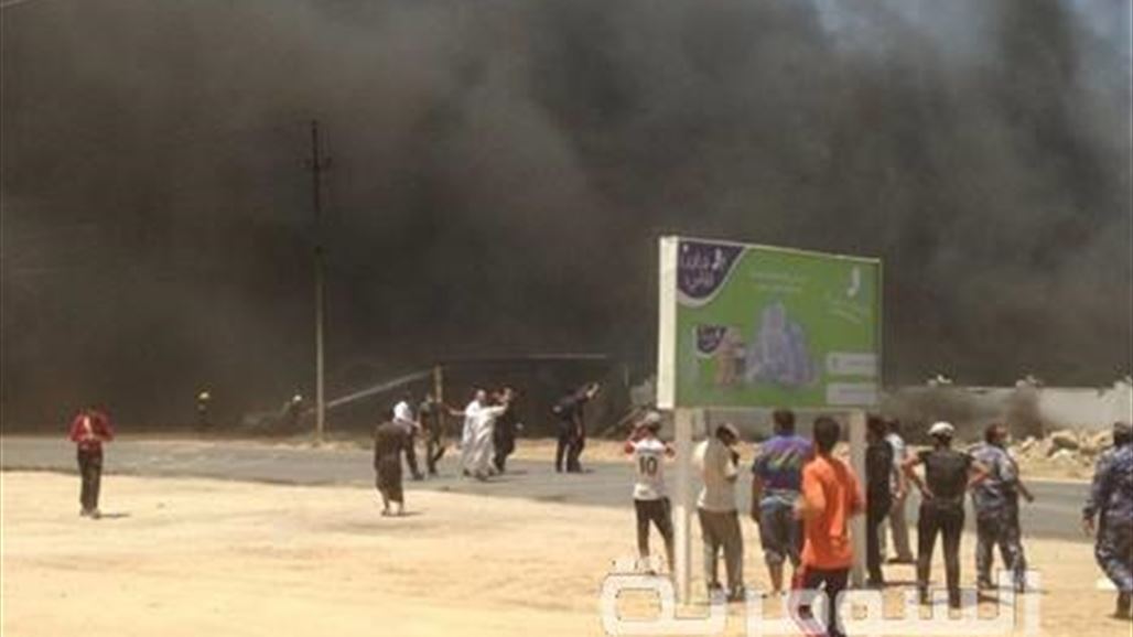 إصابة أربعة أشخاص اثر حريق اندلع في معمل للمشروبات الغازية شرق كربلاء