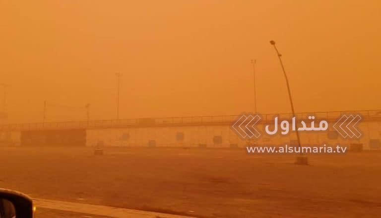 بالصور.. عاصفة ترابية تضرب بغداد