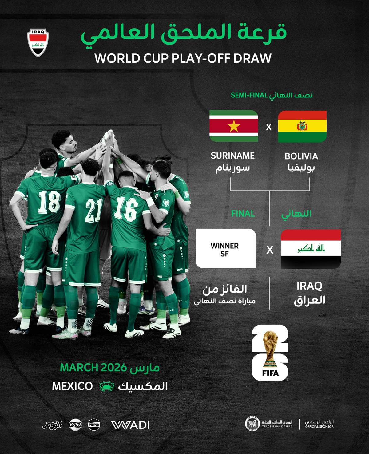ما كان يخشاه العراق حصل.. بوليفيا الأقرب لمواجهة أسود الرافدين في نهائي الملحق العالمي
