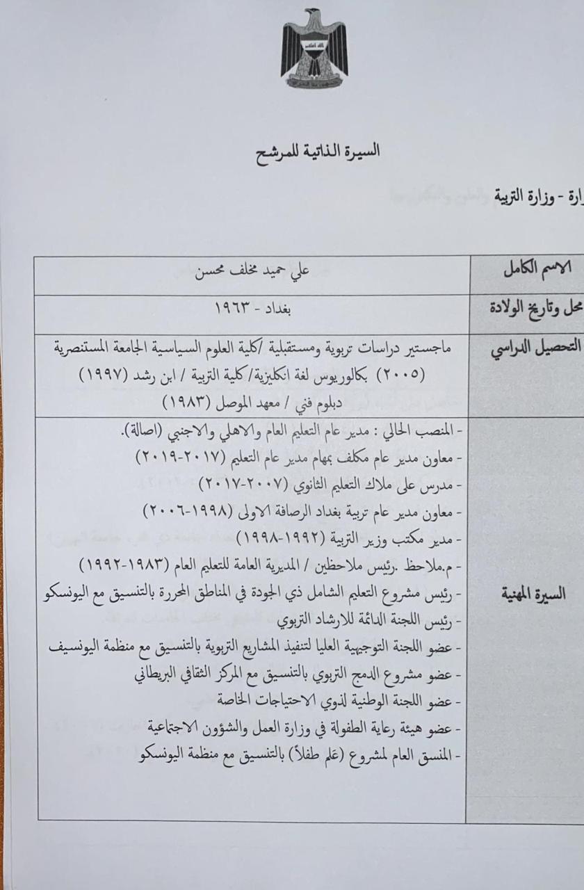 بحضور رئيس مجلس الامة الكويتي وبعد الفطور وشرب الشاي التصويت على حكومة المياحي الكاظمي