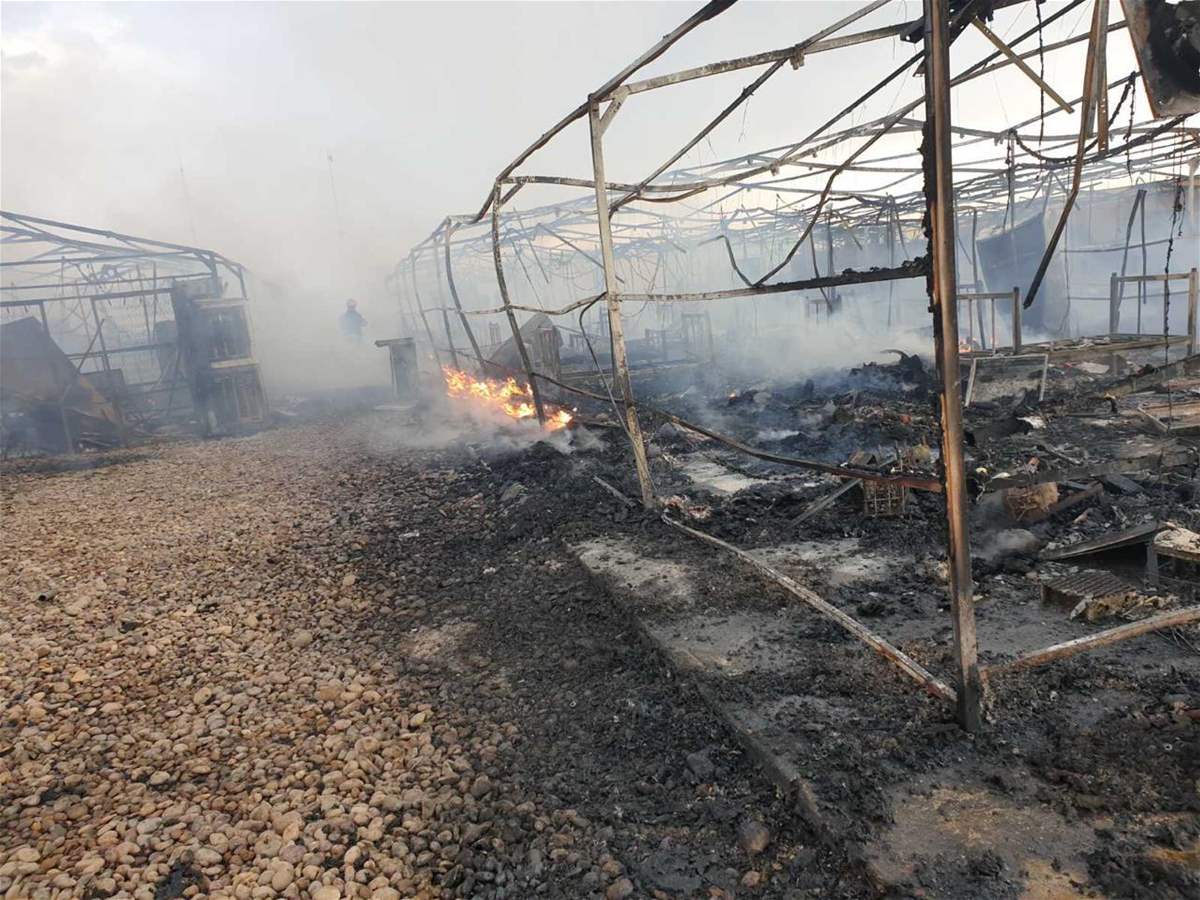 حريق في خيم داخل سجن التاجي شمالي بغداد "صور"