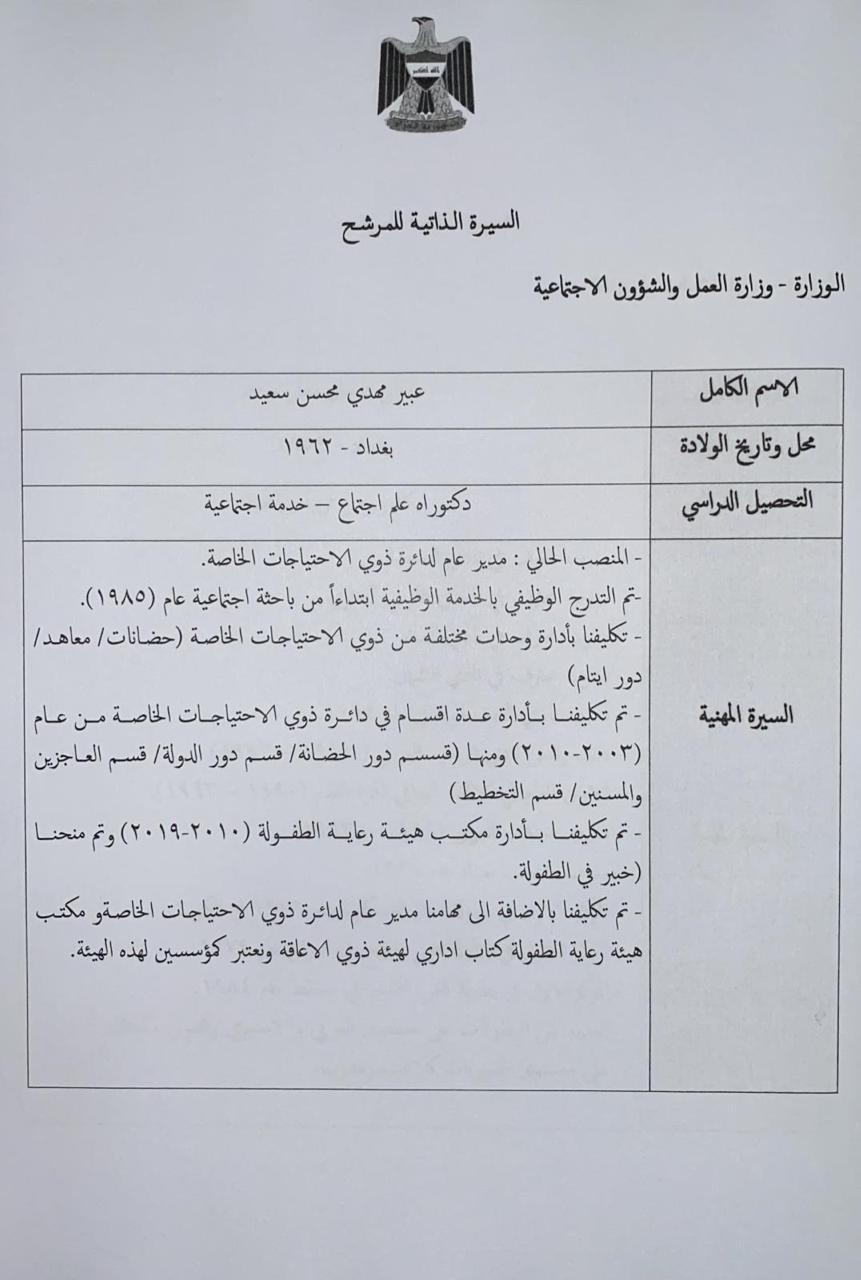 بحضور رئيس مجلس الامة الكويتي وبعد الفطور وشرب الشاي التصويت على حكومة المياحي الكاظمي